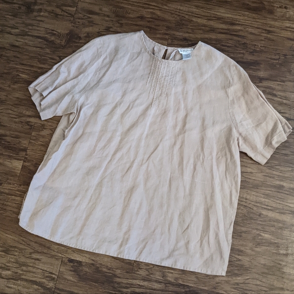 Tan Linen Top Size 16W - Picture 2 of 10